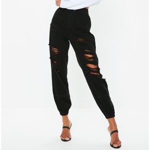Black Wrath High Rise Distressed Jogger Jean